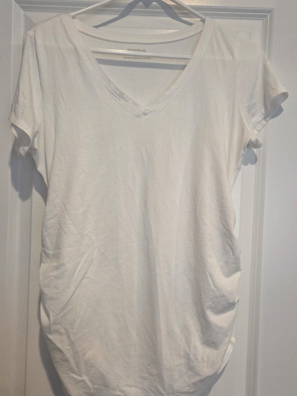 Motherhood Maternity White V-Neck Short Sleeve Tee